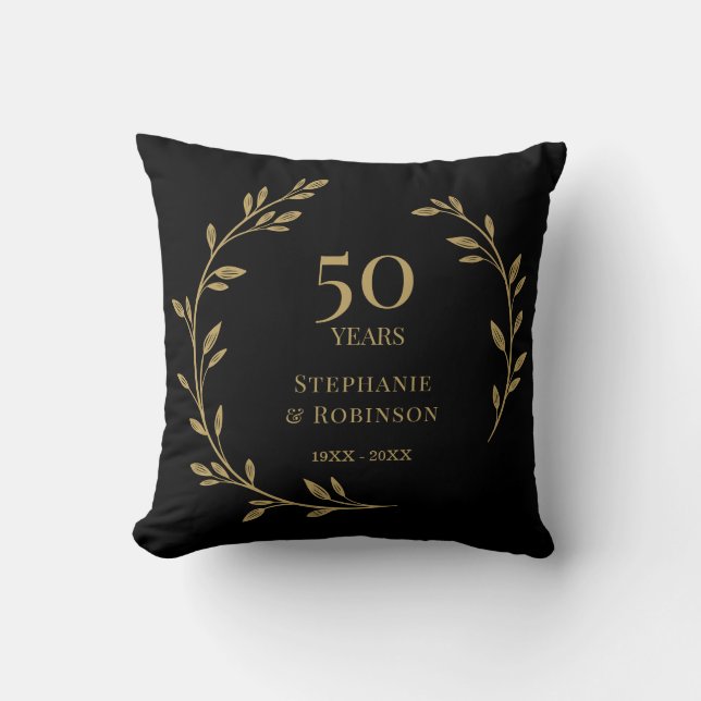 50th Golden Wedding Anniversary  Cushion (Front)