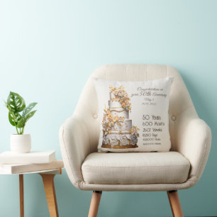 50th Golden Wedding Anniversary Cushion