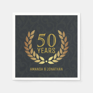 50th Golden Wedding Anniversary Customisable Napkin