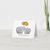 50th Golden Wedding Anniversary cute elephant