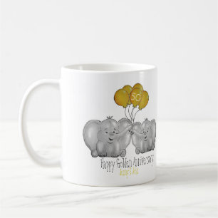 50th Golden Wedding Anniversary cute elephant Coffee Mug