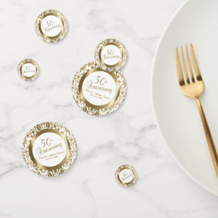 50th Golden Wedding Anniversary - Damask Confetti