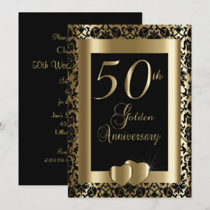 50th Golden Wedding Anniversary   DIY Text Invitation