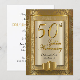50th Golden Wedding Anniversary   DIY Text Invitation