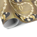 50th Golden Wedding Anniversary | DIY Text Wrapping Paper<br><div class="desc">⭐⭐⭐⭐⭐ 5 Star Review. 50th Golden Wedding Anniversary wrapping paper ready for you to personalise. ✔NOTE: ONLY CHANGE THE TEMPLATE AREAS NEEDED! 😀 If needed, you can remove the text and start fresh adding whatever text and font you like. 📌If you need further customisation, please click the "Click to Customise...</div>