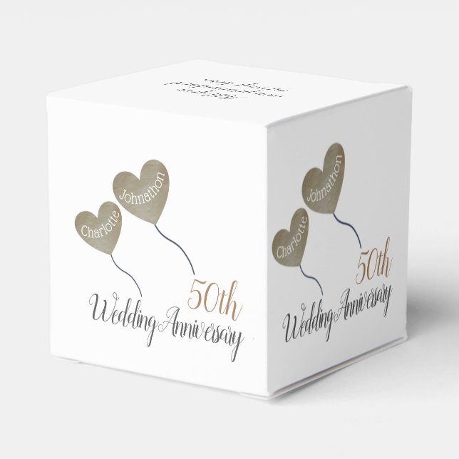 50th Golden Wedding Anniversary Favour Box (Back Side)