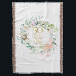 50th Golden Wedding Anniversary Floral Garland Throw Blanket<br><div class="desc">Featuring a delicate watercolor floral garland,  this chic botanical 50th wedding anniversary keepsake throw blanket can be personalised with your special anniversary information in elegant gold typography. Designed by Thisisnotme©</div>
