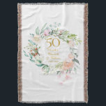50th Golden Wedding Anniversary Floral Garland Throw Blanket<br><div class="desc">Featuring a delicate watercolor floral garland,  this chic botanical 50th wedding anniversary keepsake throw blanket can be personalised with your special anniversary information in elegant gold typography. Designed by Thisisnotme©</div>