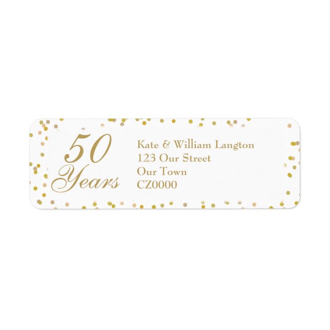 50th Golden Wedding Anniversary Gold Confetti (Front)