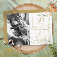 50th Golden Wedding Anniversary Greenery Photo