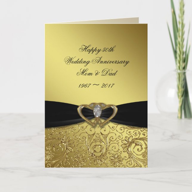 50th Golden Wedding Anniversary Greeting Card (Front)