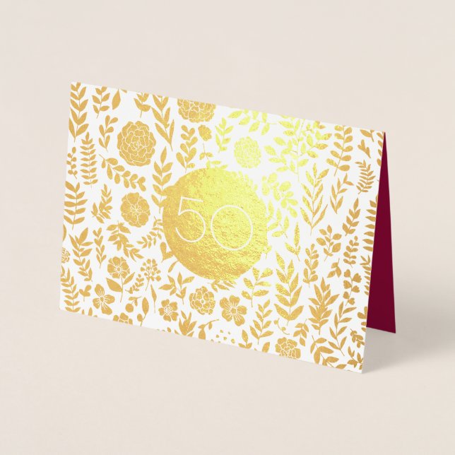 50th Golden Wedding Anniversary Greeting Cards (Front)