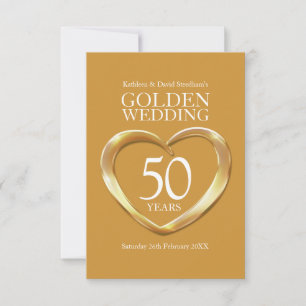 50th golden wedding anniversary heart reply card