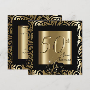 50th Golden Wedding Anniversary Invitation