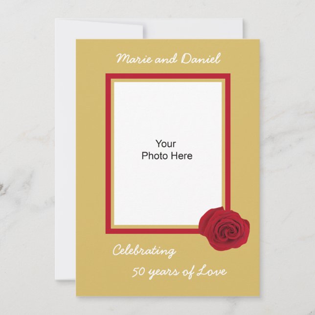 50th Golden Wedding Anniversary Invitation (Front)