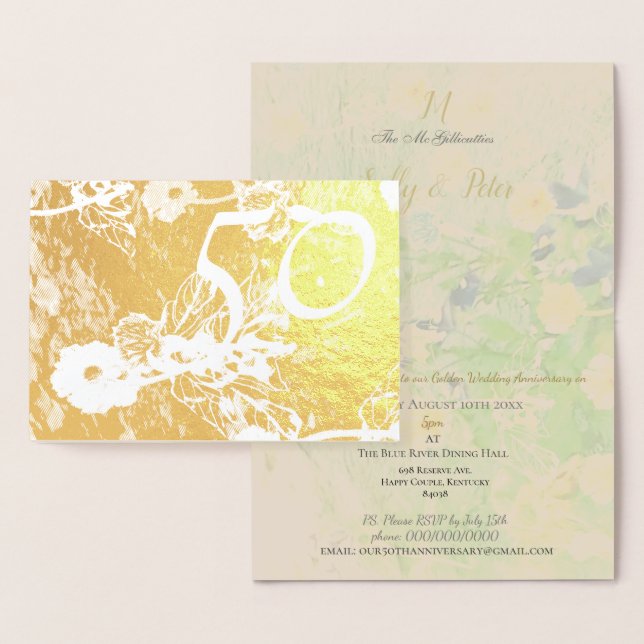 50th Golden Wedding Anniversary Invitation (Display)