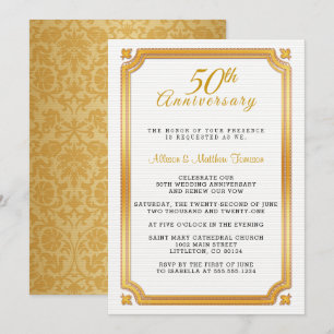 50th Golden Wedding Anniversary Invitation