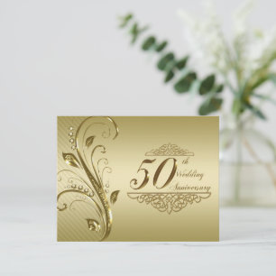 50th Golden Wedding Anniversary Invitation