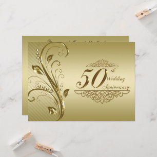 50th Golden Wedding Anniversary Invitation Card