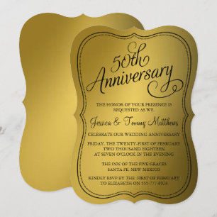 50th Golden Wedding Anniversary Invitations