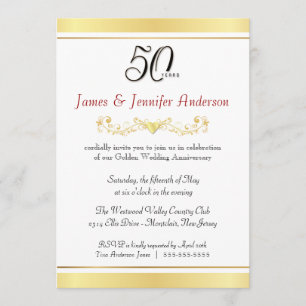 50th Golden Wedding Anniversary Invitations