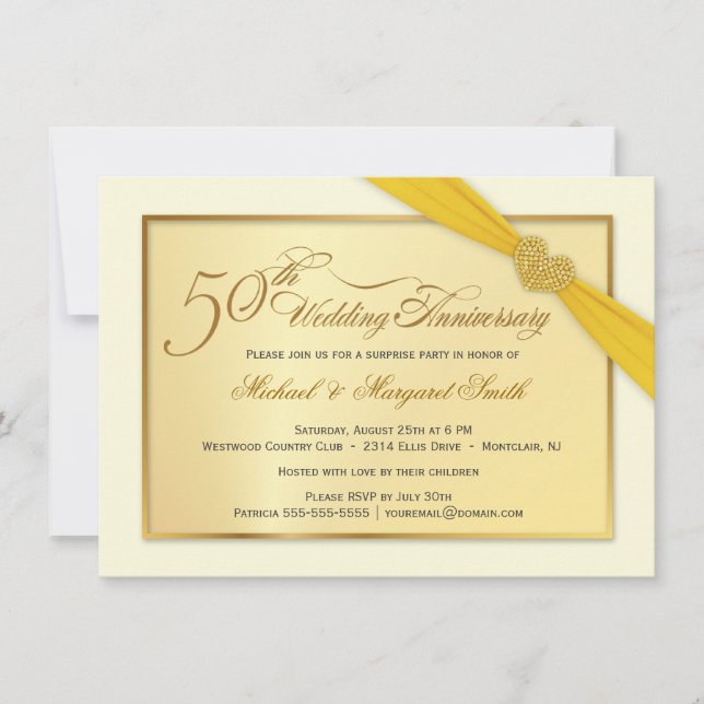 50th Golden Wedding Anniversary Invitations (Front)