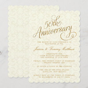 50th Golden Wedding Anniversary Invitations