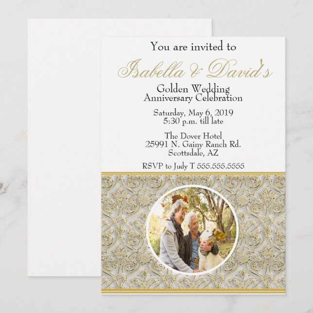 50th Golden Wedding Anniversary Invite (Front/Back)