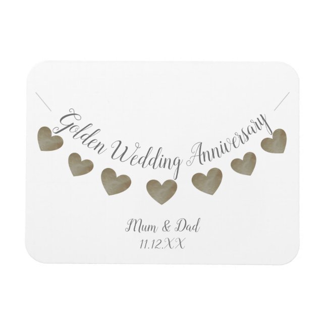 50th Golden Wedding Anniversary mum & dad Magnet (Horizontal)