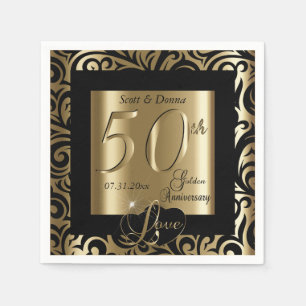 50th Golden Wedding Anniversary Napkin