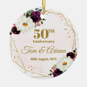 50th Golden Wedding Anniversary Ornament 