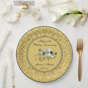 50th Golden Wedding Anniversary Paper Plate