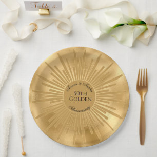 50th GOLDEN Wedding Anniversary  Paper Plate