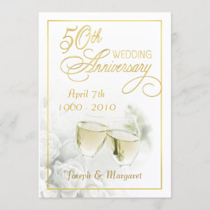 50th Golden Wedding Anniversary Party Invitations