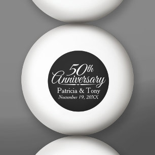 50th Golden Wedding Anniversary Personalised Ping Pong Ball
