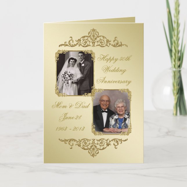 50th Golden Wedding Anniversary Photo Card (Front)