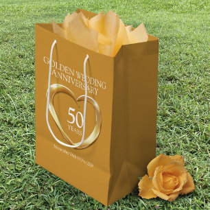 50th golden wedding anniversary photo gift bag