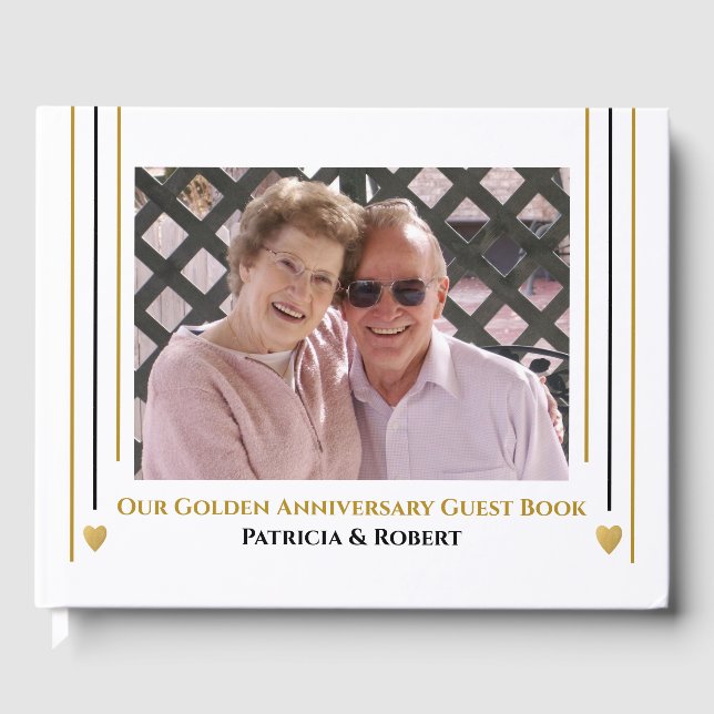 50th Golden Wedding Anniversary Photo Guest Book (Front)