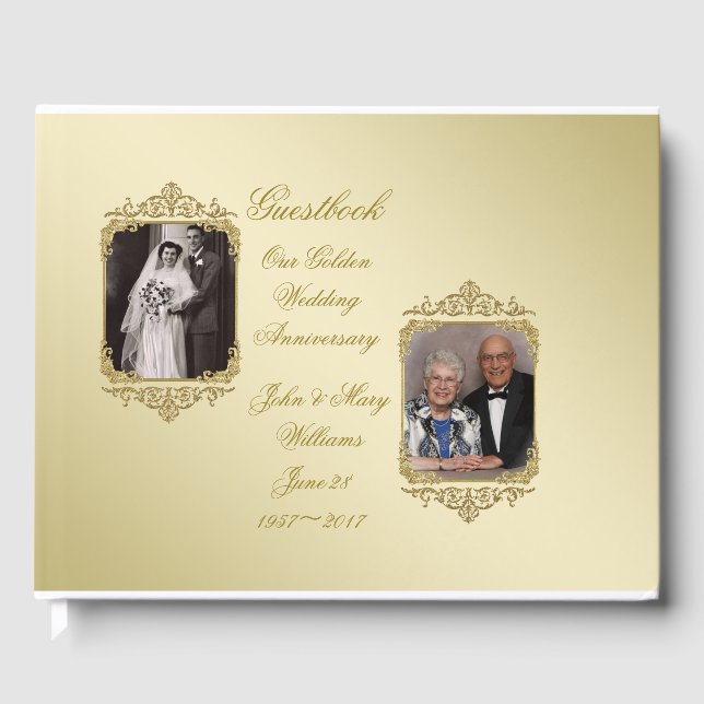 50th Golden Wedding Anniversary Photo Guestbook (Front)