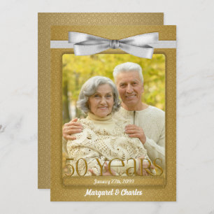 50th Golden Wedding Anniversary Photo Invitation