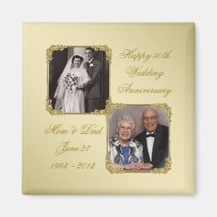 50th Golden Wedding Anniversary Photo Magnet