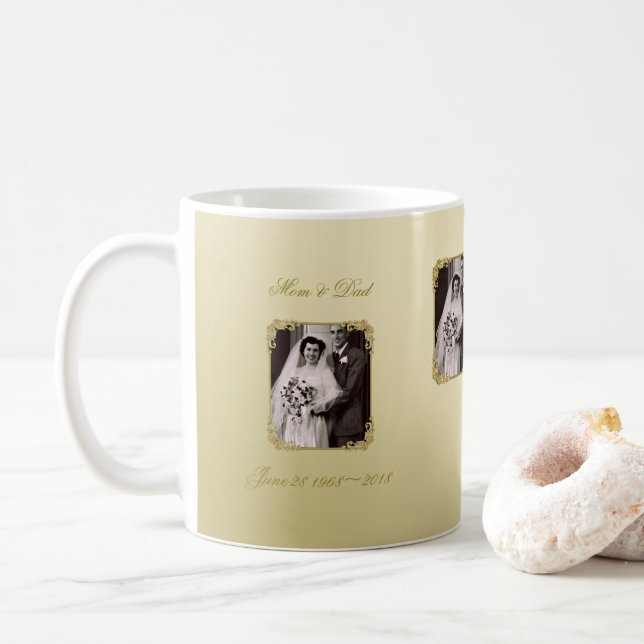 50th Golden Wedding Anniversary Photo Mug (With Donut)