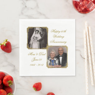 50th Golden Wedding Anniversary Photo Napkin