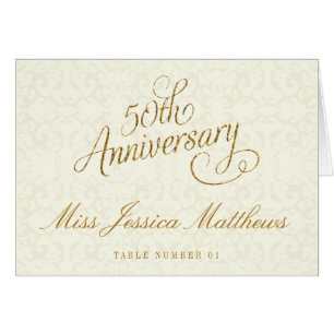 50th Golden Wedding Anniversary Place Cards