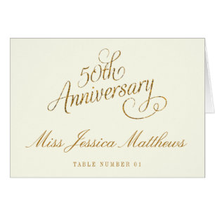 50th Golden Wedding Anniversary Place Cards