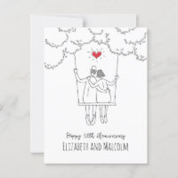 50th Golden Wedding Anniversary Red Heart Swing