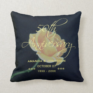 50th Golden Wedding Anniversary Rose Cushion