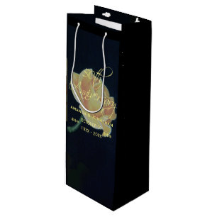 50th Golden Wedding Anniversary Rose Wine Gift Bag