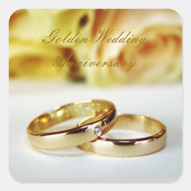 50TH Golden Wedding Anniversary Square Sticker (Front)