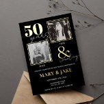 50th Golden Wedding Anniversary Then & Now<br><div class="desc">Mark the golden milestone of 50 years of love and marriage with our exquisite golden wedding anniversary invitation! The invitation features elegant real gold foil accents, adding a touch of sophistication and luxury to the design. The invitation showcases a beautiful photo of the couple from their wedding day, as well...</div>